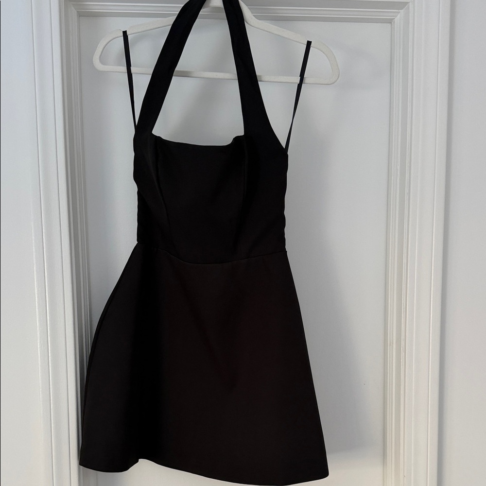 Classic Black Halter Mini Dress
